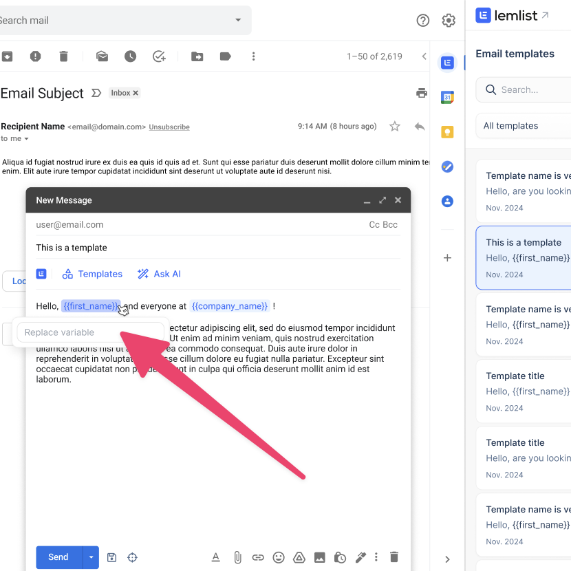 Personalize email templates in Gmail