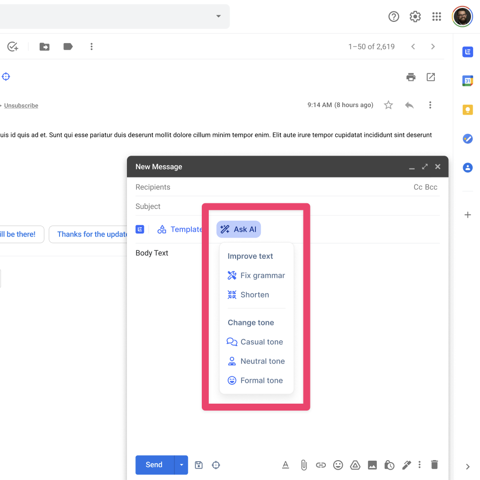 Ask AI in Gmail