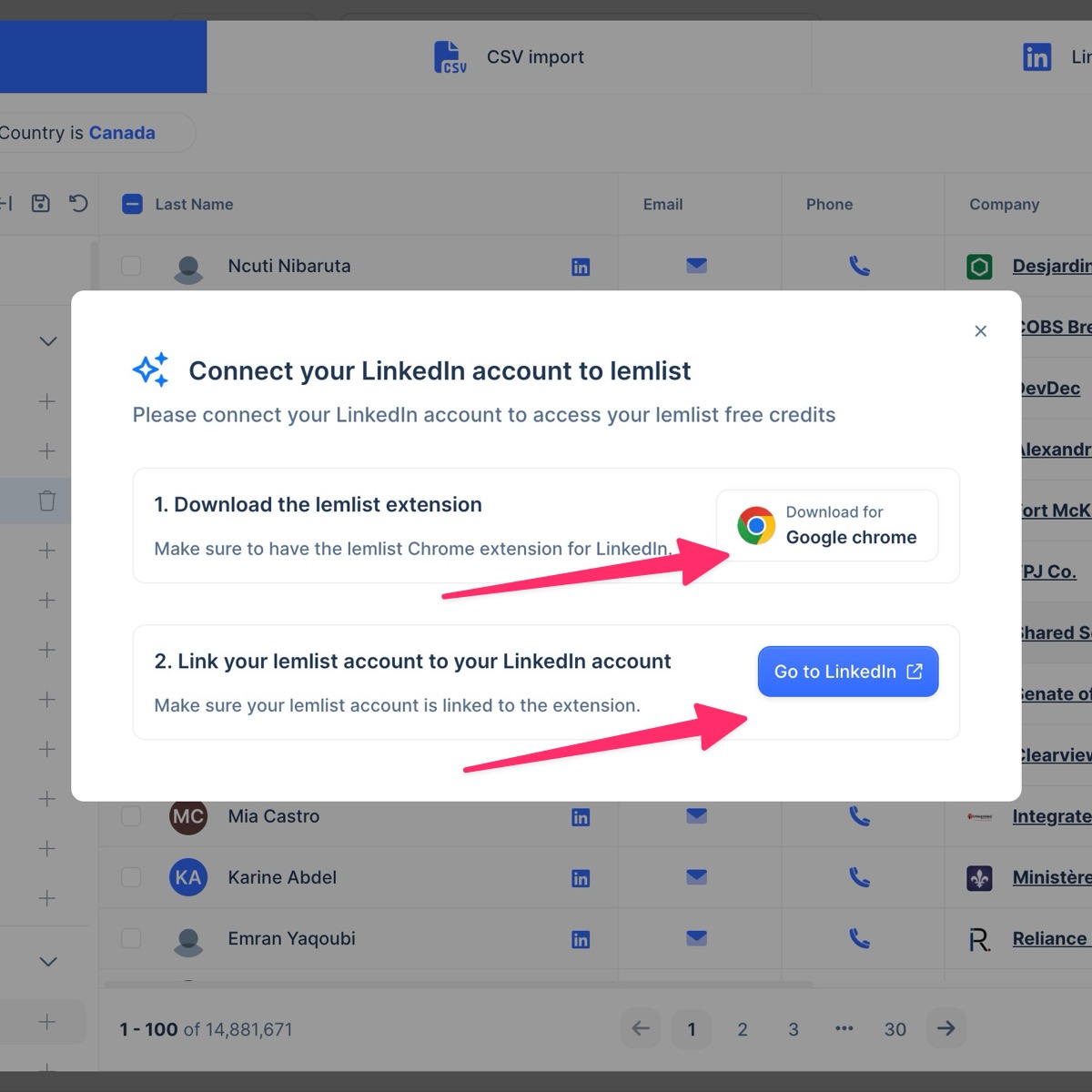 Enrichment on free trial and freemium requires LinkedIn