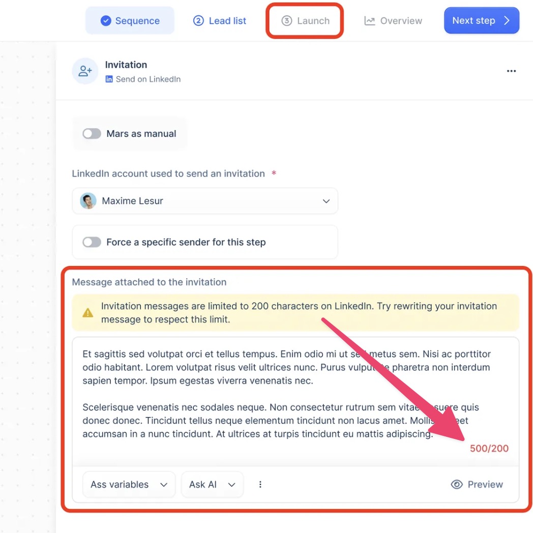 Stay within LinkedIn’s invite character limit